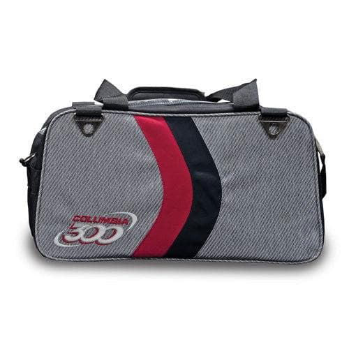 Columbia 300 Boss Double Tote Bowling Bag - Grey & Red for Men & Women - Perfect for League Play & Tournament Bowling Gear Storage