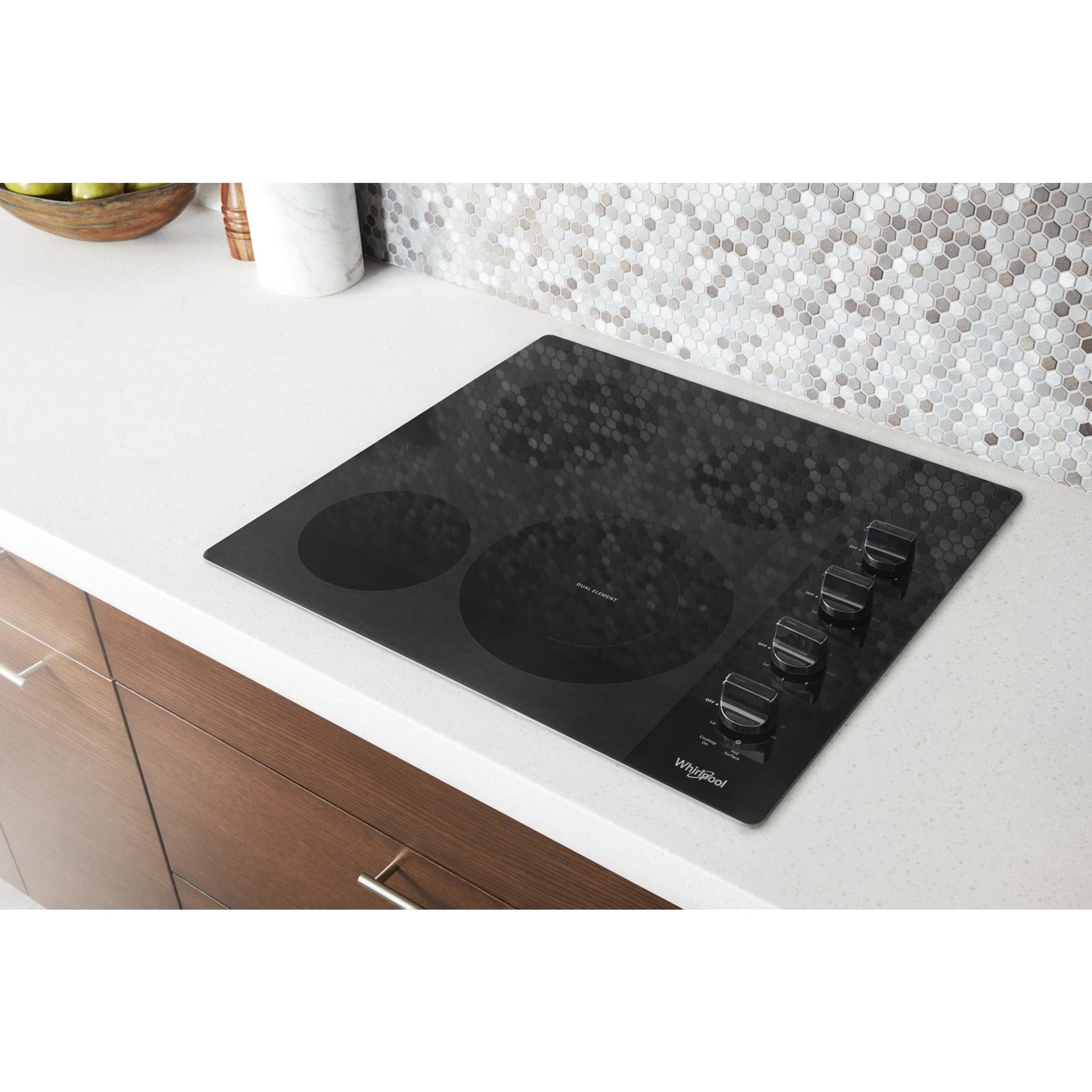 Whirlpool 24 Inch Black Electric Cooktop - WCE55US4HB Model | Perfect for Modern Kitchens, Apartments & Small Spaces