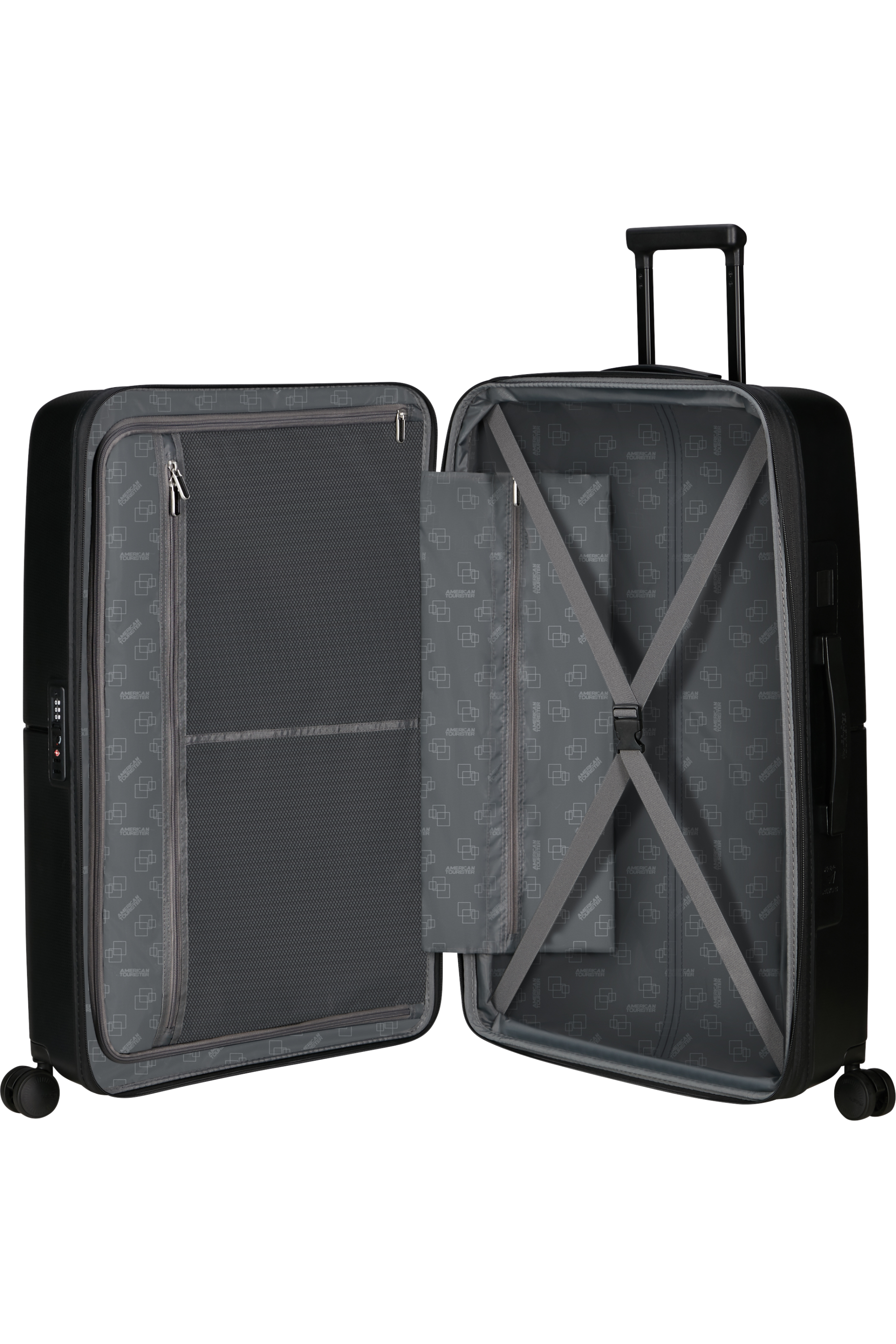 American Tourister Dashpop 77cm Large Spinner Suitcase - Black | Lightweight Durable Luggage for Travel, Business & Vacation | Perfect for Airports, Road Trips & Family Getaways