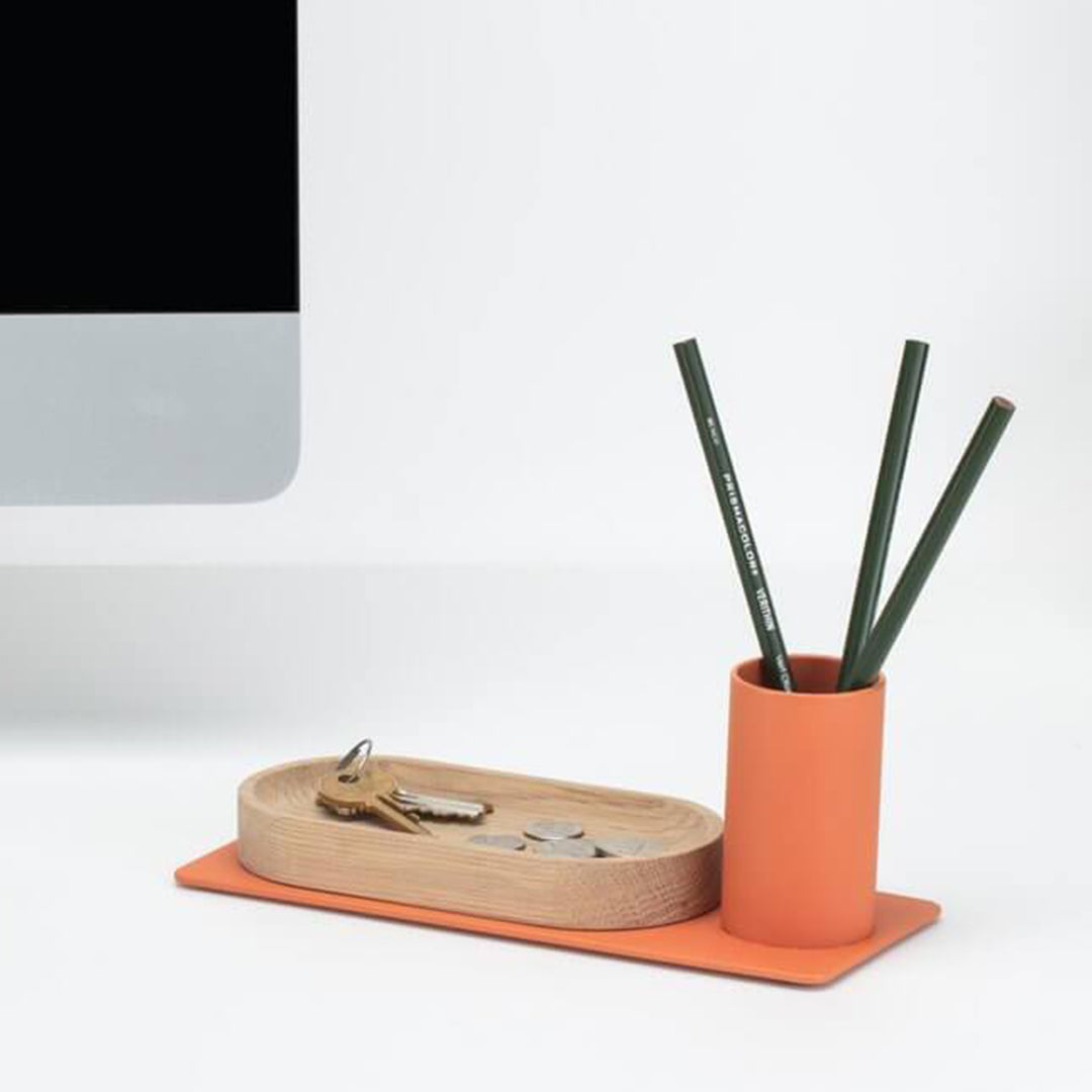 Cody Desktop Organizer - Premium Wooden Office Desk Organizer with Drawer | Perfect for Pens, Paper Clips, Sticky Notes & Office Supplies | Ideal for Home Office, Workstation & Study Desk Organization