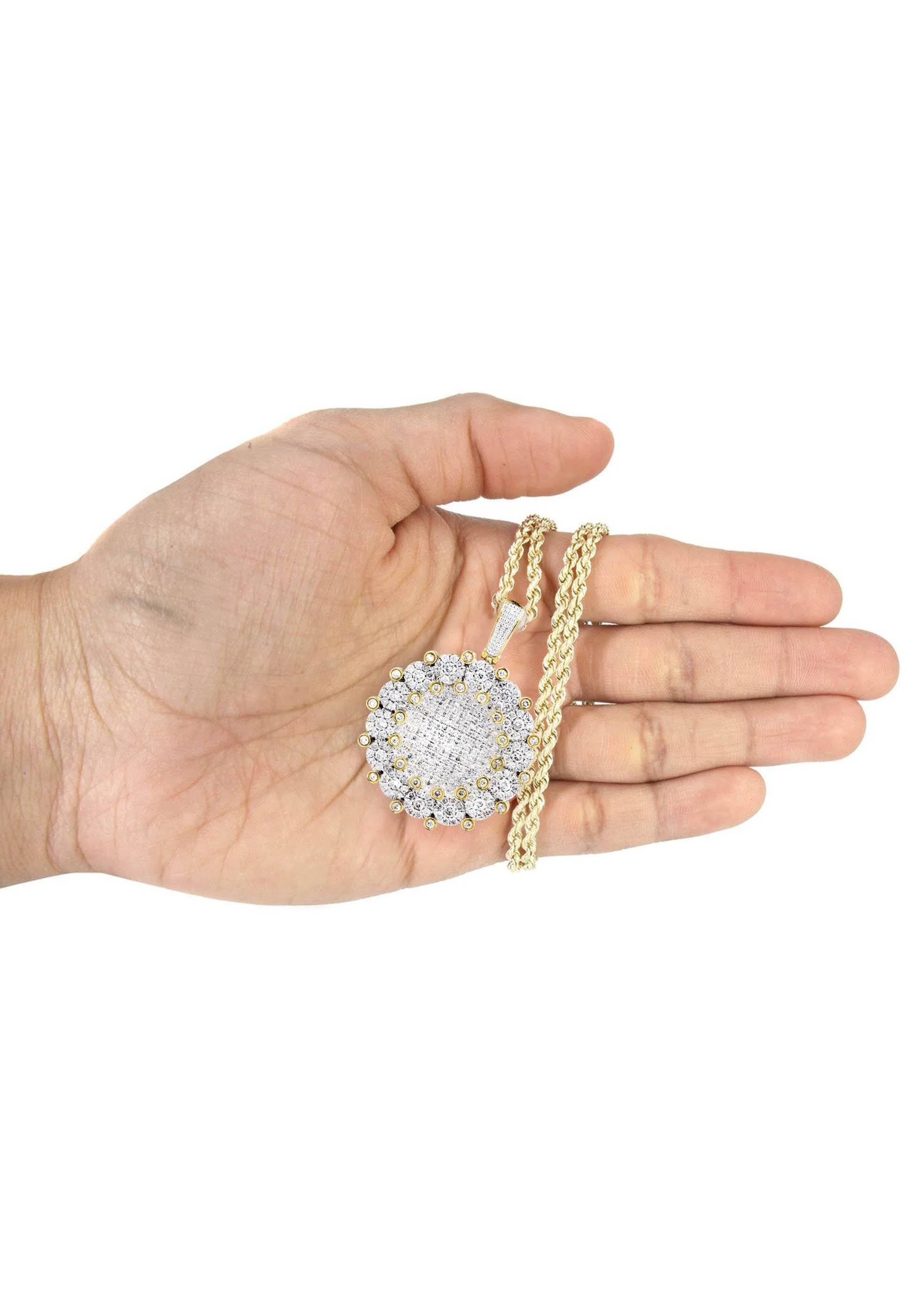 10K Yellow Gold Round Diamond Necklace - 3.08 Carat Dainty Pendant for Women | Elegant Jewelry Gift for Anniversary, Valentine's Day & Special Occasions