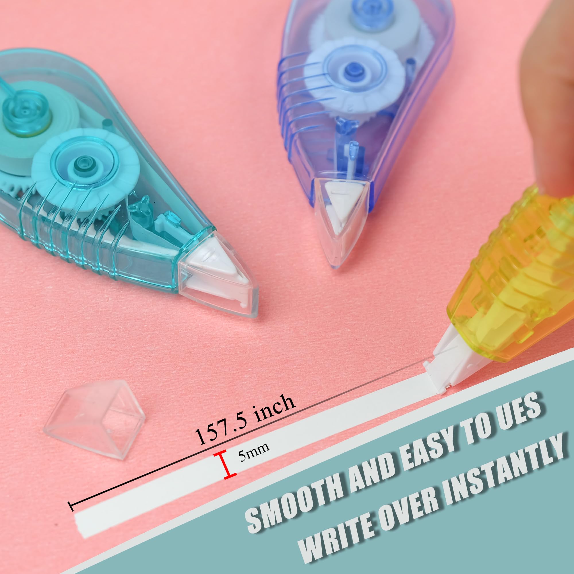 White Out Tape 12 Pack - 13.13 Feet Correction Tape Roll for School, Office & Home Use | Quick-Dry, Smudge-Free Whiteout Tape for Documents, Homework & Craft Projects