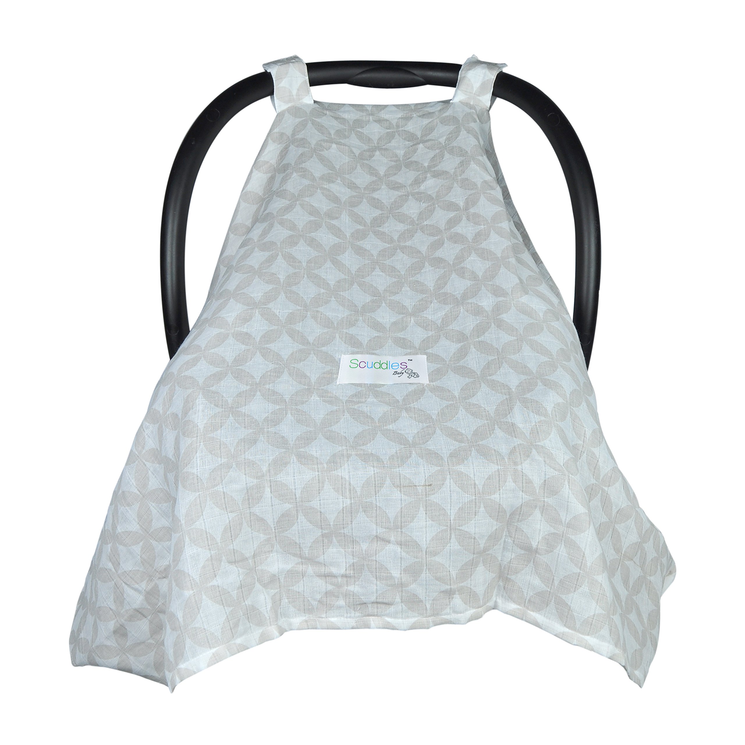 Scuddles Baby Car Seat Covers & Canopy - Universal Fit for All Car Seats, Sun Protection for Infants & Toddlers, Easy Installation & Machine Washable (SC-CC-01) | Perfect for Road Trips, Daily Commutes & Outdoor Adventures
