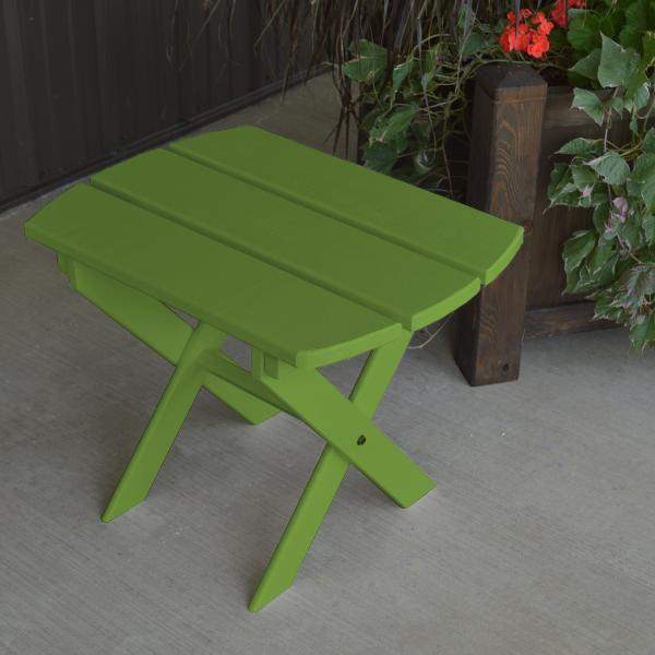 A & L Furniture Yellow Pine Folding Oval End Table - Portable Side Table for Patio, Living Room & Small Spaces - Rustic Home Decor Accent Table
