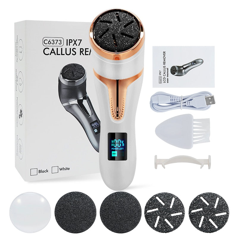 Rechargeable Electric Foot Callus Remover for Smooth Feet - Cordless Pedicure Tool for Dead Skin Removal at Home - Perfect for Dry Cracked Heels & Calluses Care