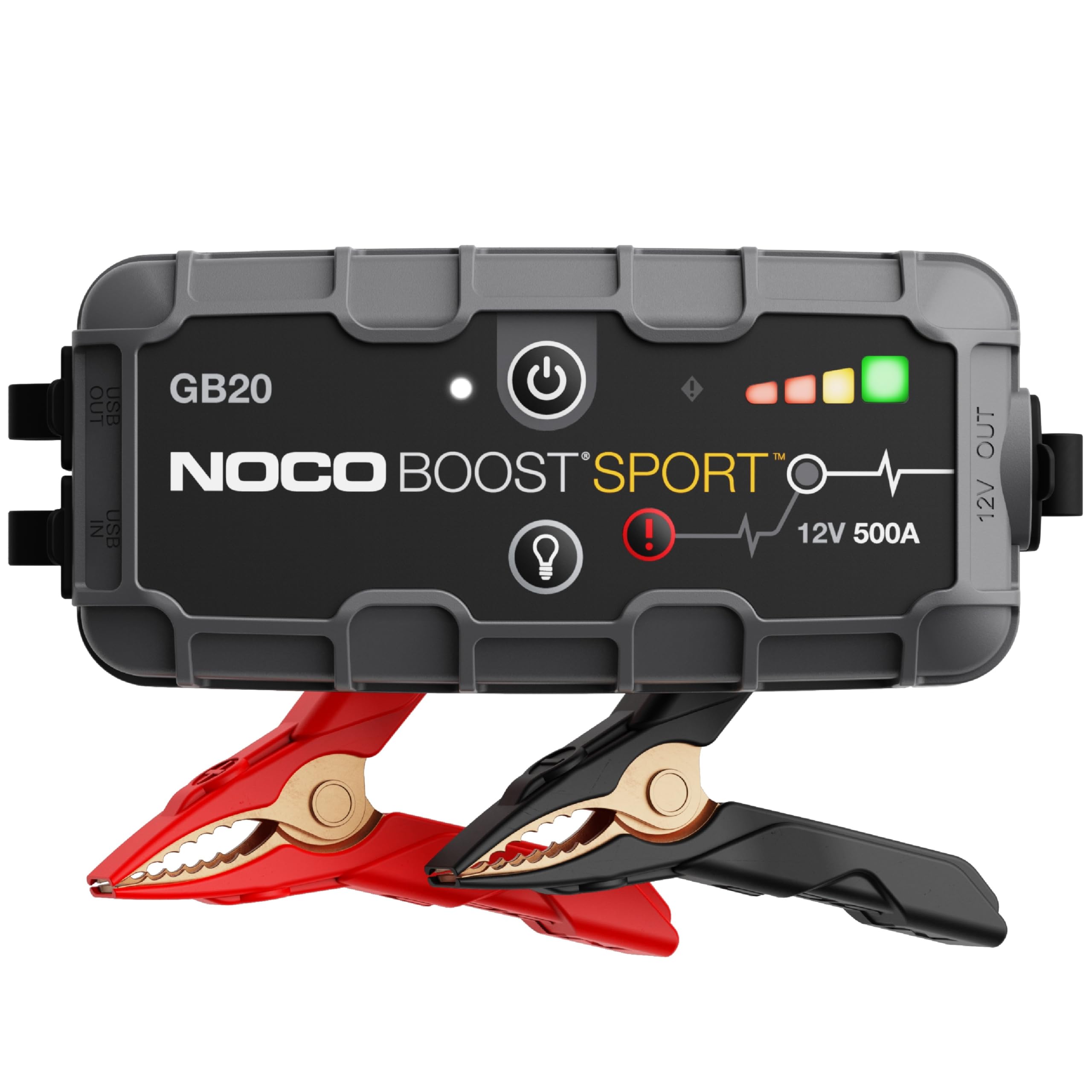 NOCO Boost Sport GB20 500A UltraSafe Car Battery Jump Starter - 12V Portable Power Pack with Jumper Cables for 4.0L Gasoline Engines | Emergency Vehicle Rescue, Roadside Assistance & Outdoor Power Supply