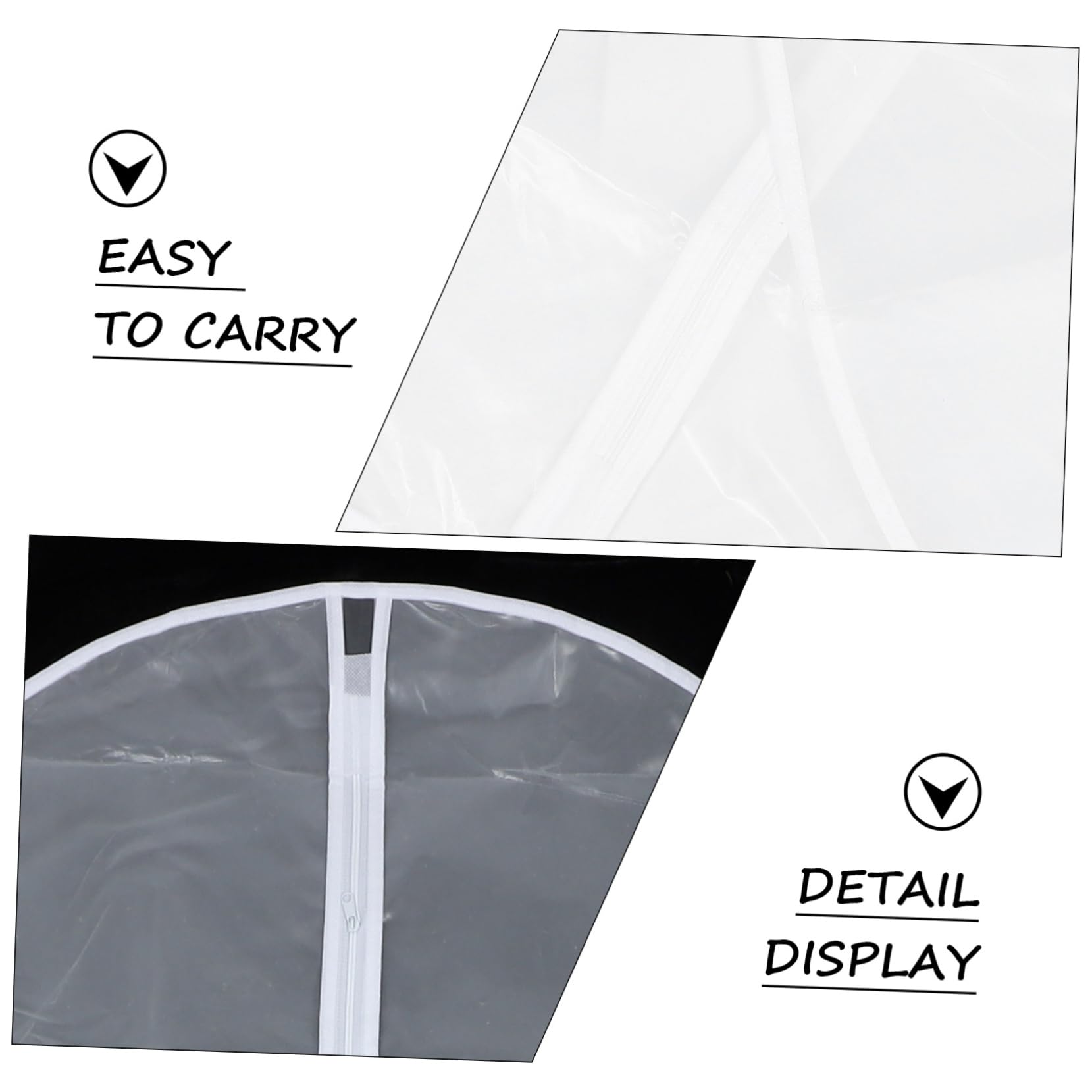 Cabilock 5-Pack White Garment Bags for Suits, Dresses & Coats - Breathable Hanging Clothes Storage Protector for Travel, Closet Organization & Seasonal Clothing Storage