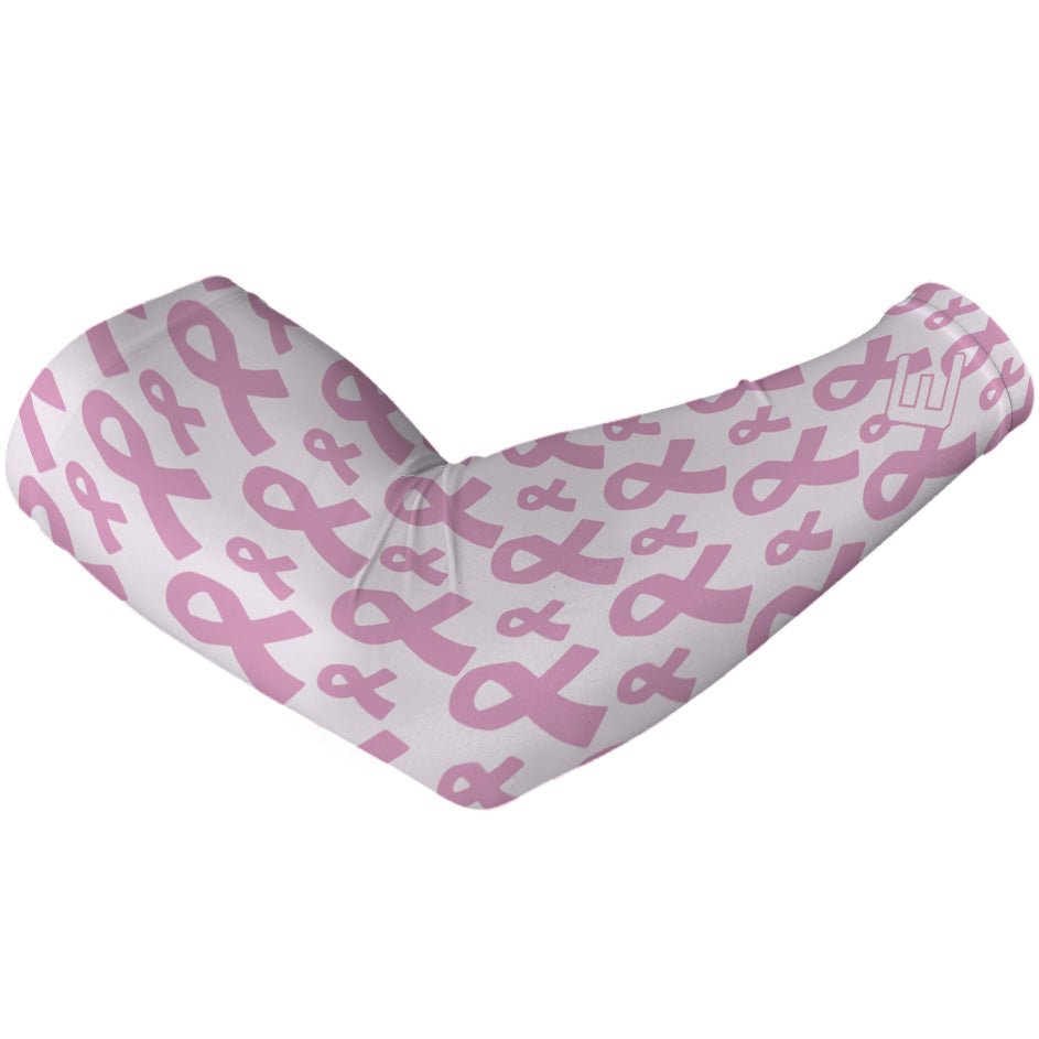 Breast Cancer Awareness Ribbon Arm Sleeve - Pink Support Sleeve for Survivors & Fighters - Perfect for Races, Walks & Awareness Events