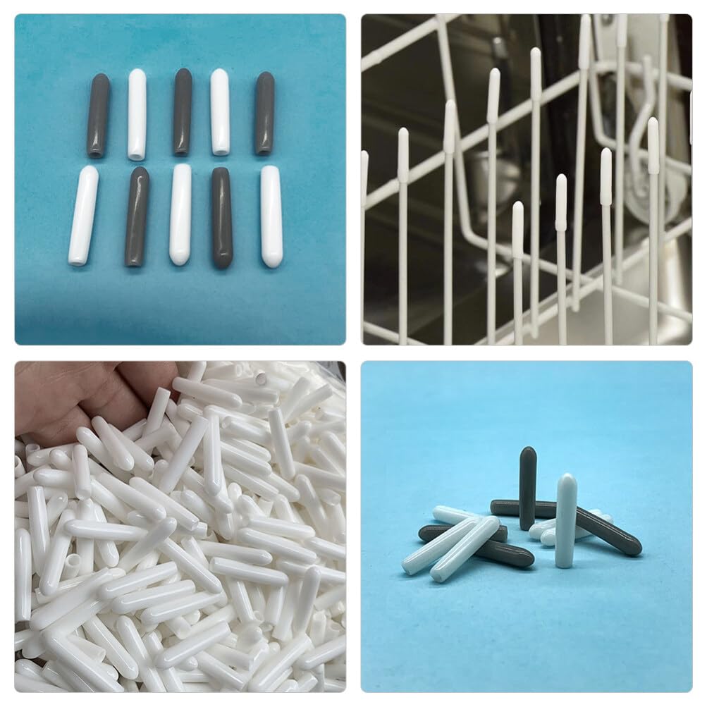 Angoily 200pcs Dishwasher Rack Prong Caps - Plastic Tine Cover Tips for Dishwasher Rack Repair - Protects Dishes & Glassware - Perfect for Kitchen, Restaurant, and Home Appliance Maintenance