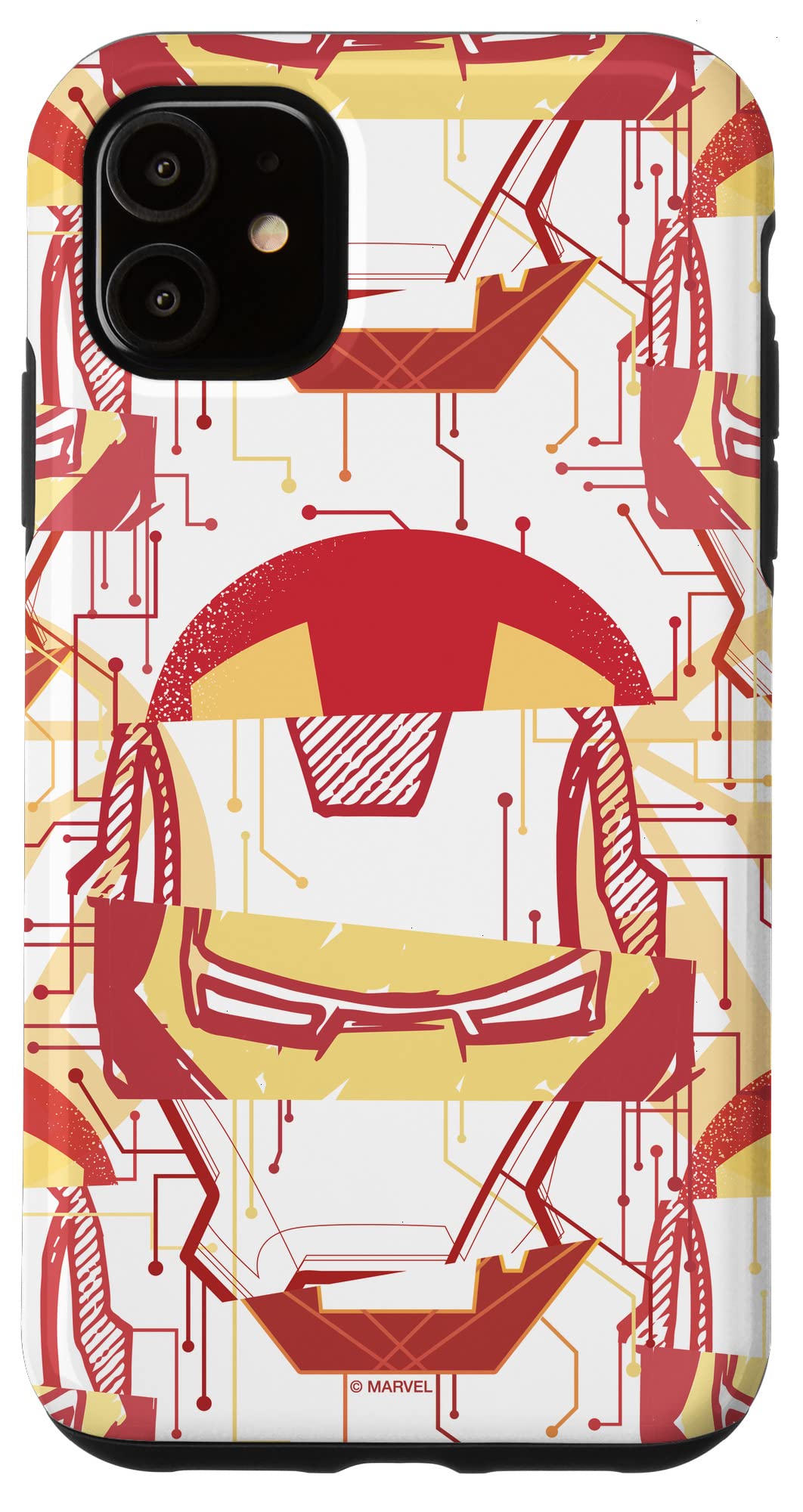 Marvel Iron Man Tony Stark Spliced Helmet Case for iPhone 11 - Premium Protective Phone Cover for Marvel Fans | Perfect for Cosplay, Comic Con & Superhero Themed Parties