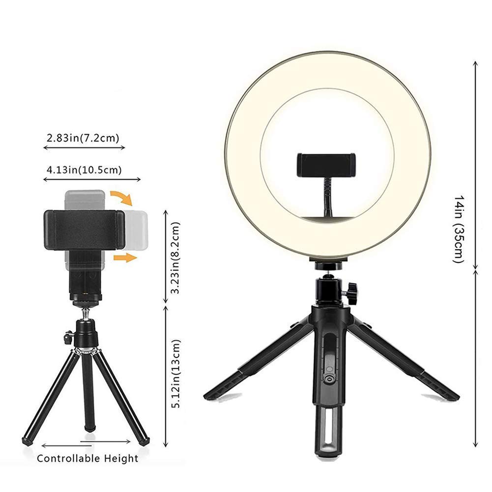 ROYAUX 10 Inch LED Ring Light with 3 Adjustable Modes - Dimmable Selfie Light with Tripod Stand & Phone Holder for Photography, Makeup, YouTube Videos & Live Streaming