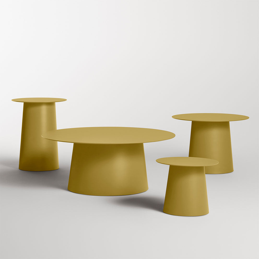 Modern Circular Low Cocktail Table - Stylish Coffee Table for Living Room, Lounge & Patio - Perfect for Small Spaces & Home Decor