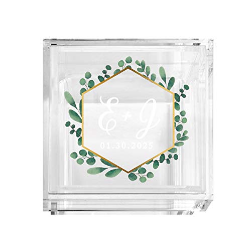 Custom Geometric Gold Frame With Eucalyptus Leaves