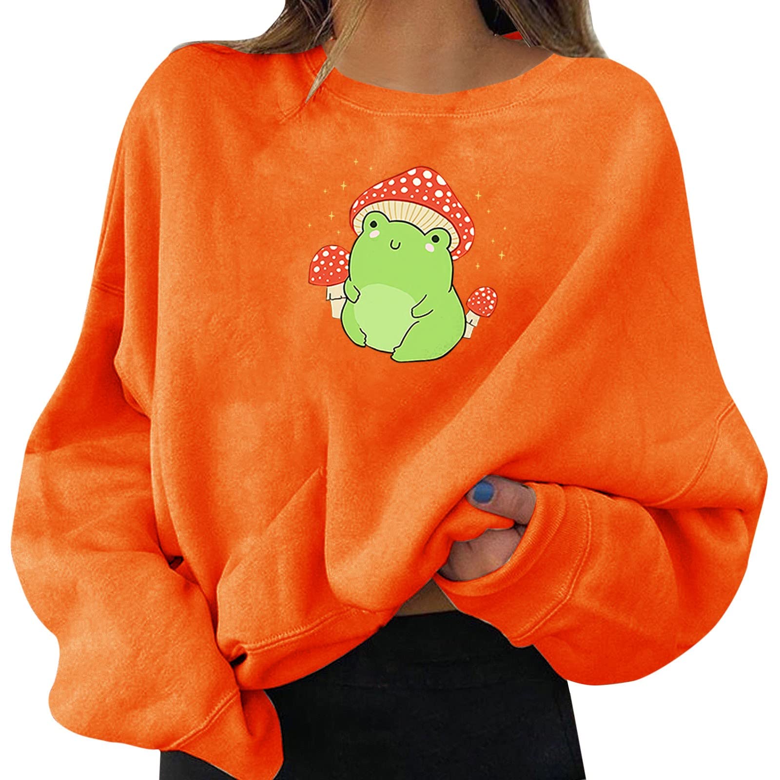 Cute Women's Graphic Print Hoodie - Soft Knitted Pullover with Round Neck & Long Sleeves | Casual Outfit, Streetwear Fashion, Loungewear Essential