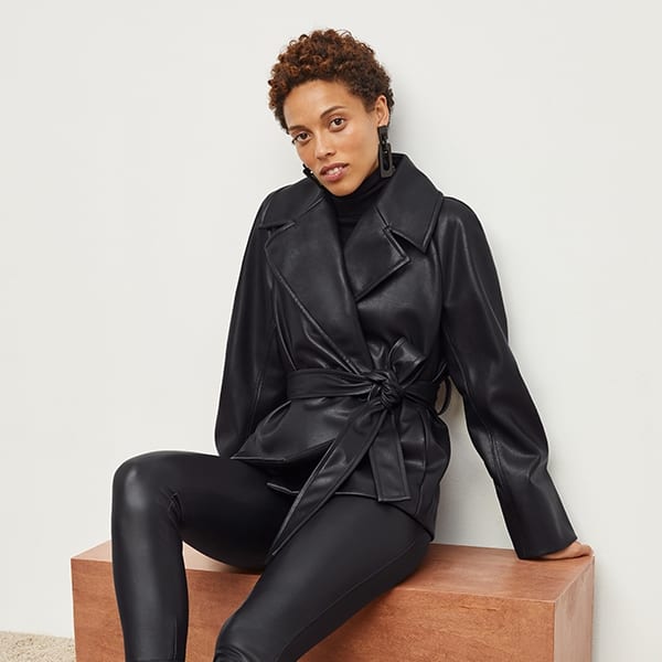 Vegan Stretch Leather Harrington Legging - High Waist Black Faux Leather Pants for Women | Perfect for Workout, Yoga, and Casual Wear