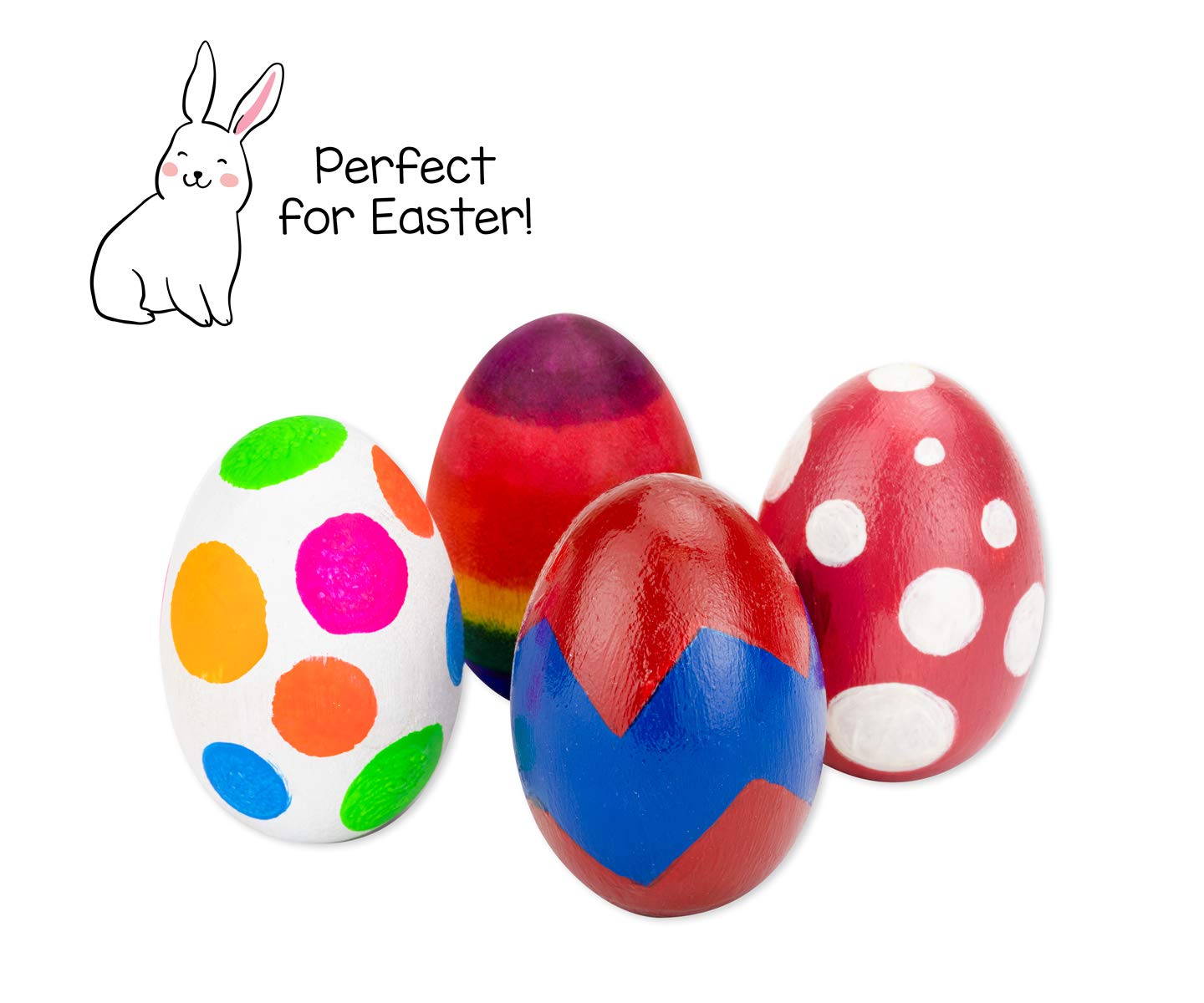 Natural Wooden Eggs for Easter Crafts - Unpainted Wood Eggs 1.75