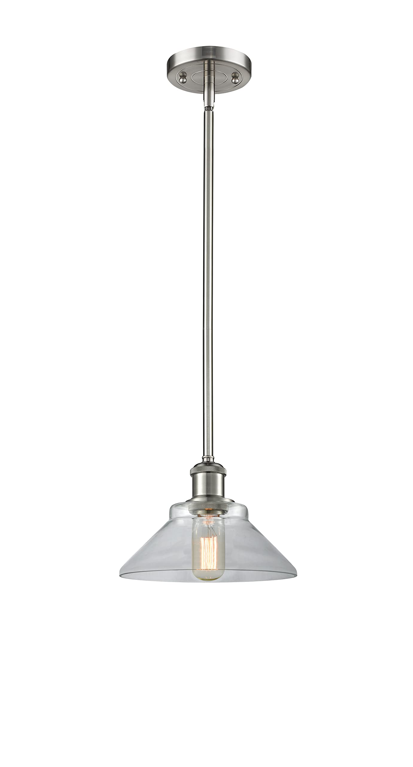 Innovations 516-1S-SN-G132-LED Vintage Dimmable LED Pendant Light - Brushed Satin Nickel Finish - Energy Efficient Hanging Fixture for Kitchen Island, Dining Room & Bar Counter Lighting