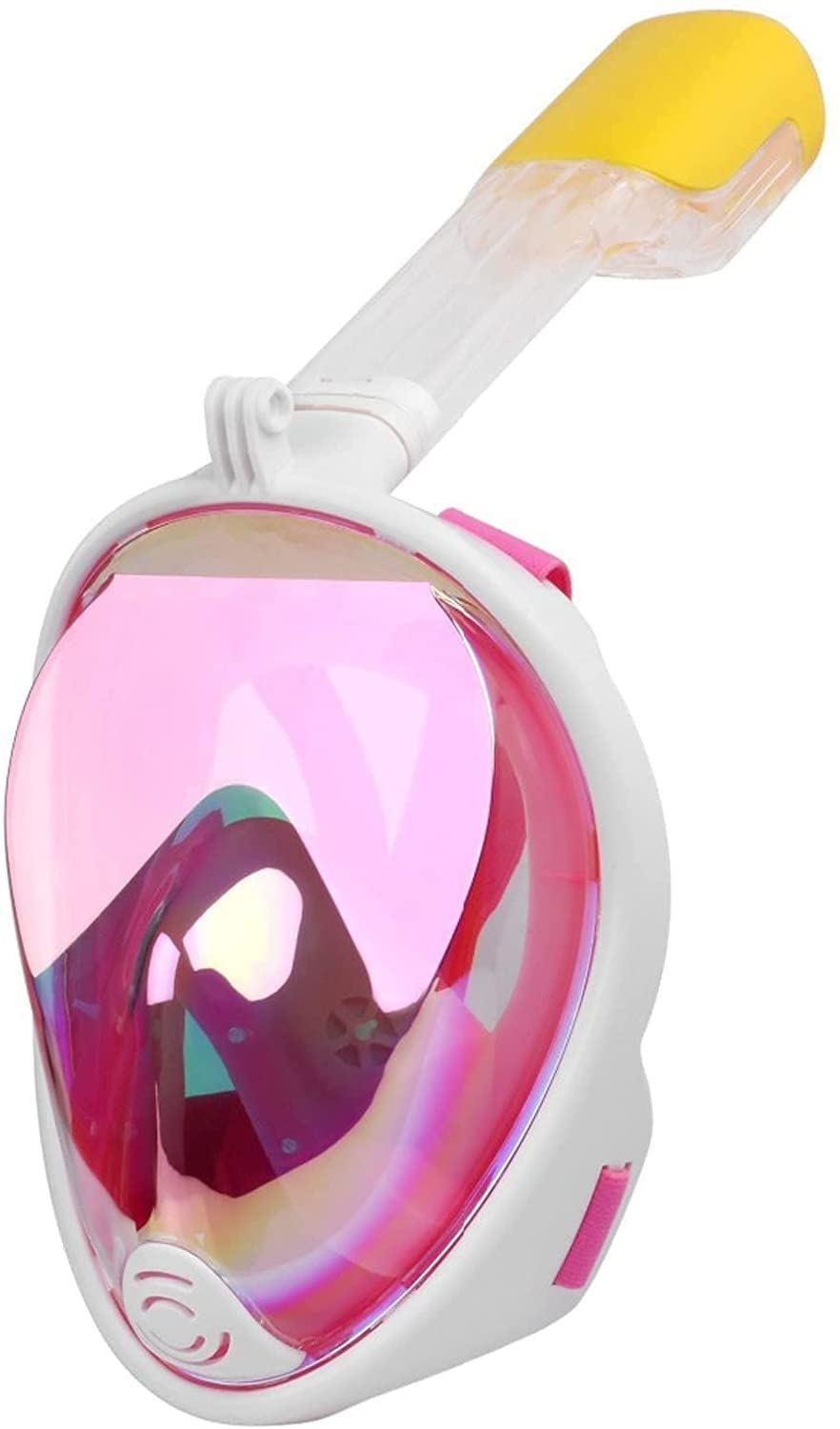 YAOJIA Full Face Snorkel Mask for Adults - Anti-Fog & Leak Proof Swimming Mask with 180° Panoramic View, UV Protection & Camera Mount | Perfect for Snorkeling, Scuba Diving & Underwater Photography (Pink, S/M)