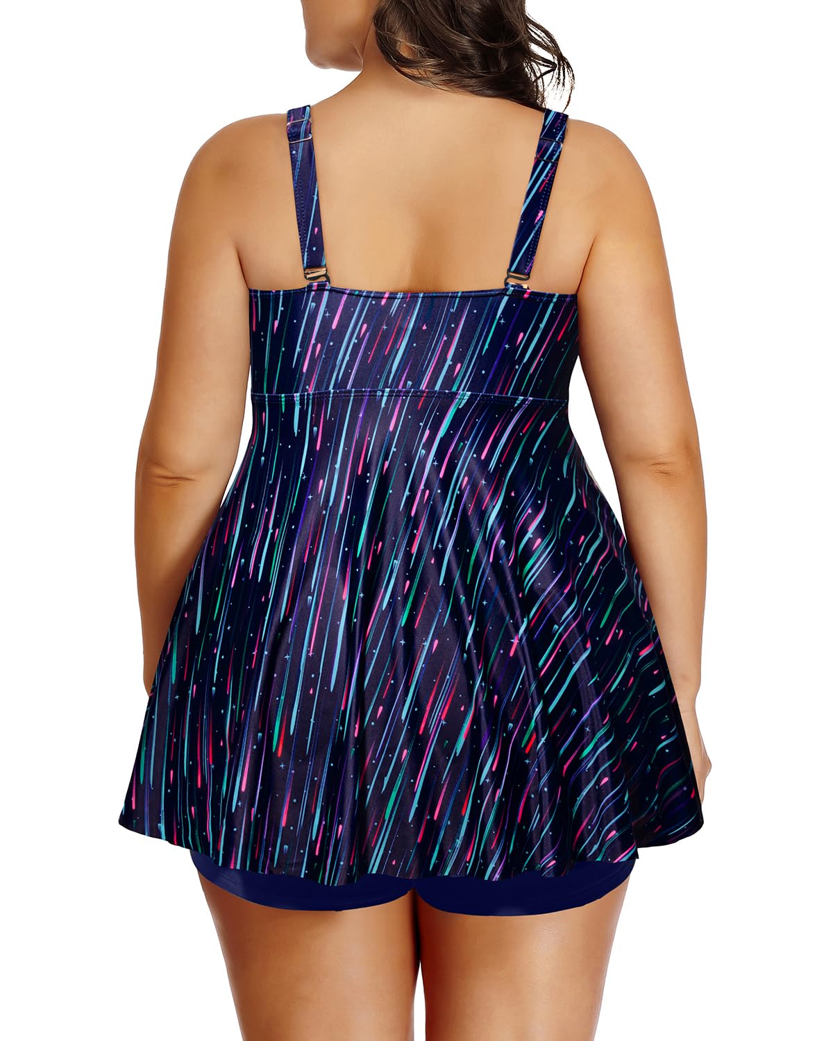 Two Piece Plus Size Tankini Swimsuits for Women - Tummy Control Swim Top with Shorts, Long Flowy Bathing Suits | Perfect for Beach Vacations, Pool Parties & Summer Getaways