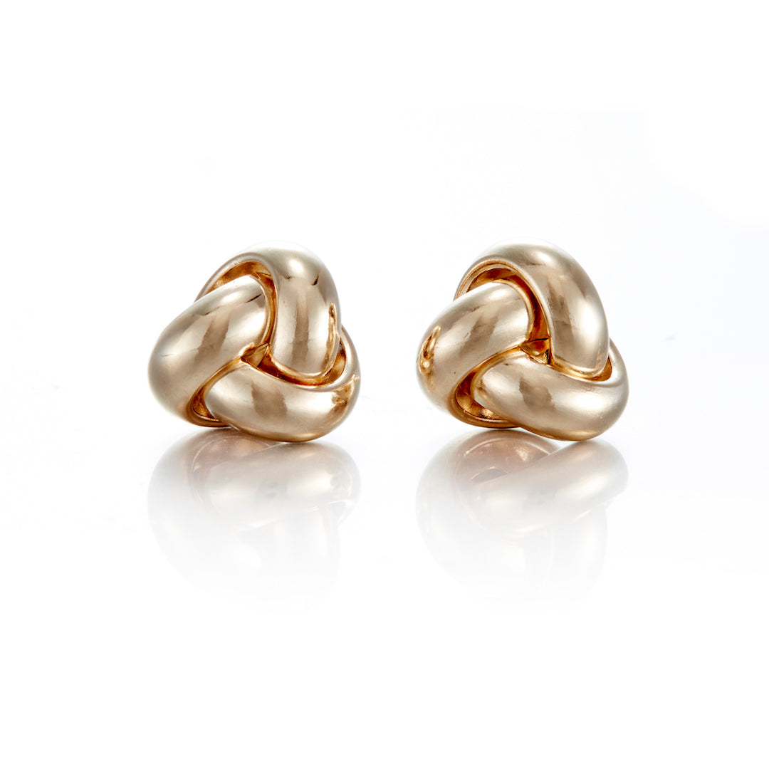 14K Gold Triple Knot Earrings for Women - Dainty Stud Earrings for Everyday Wear - Perfect Gift for Her, Birthday, Anniversary, Valentine's Day - Ideal for Office, Date Night, and Special Occasions