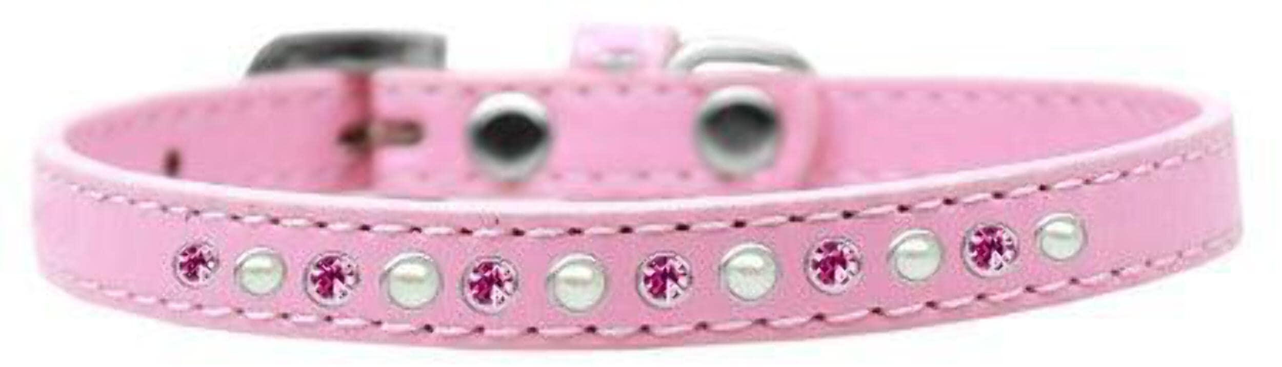 Lavender Dog Collar with Pearls & Pink Crystals for Pets