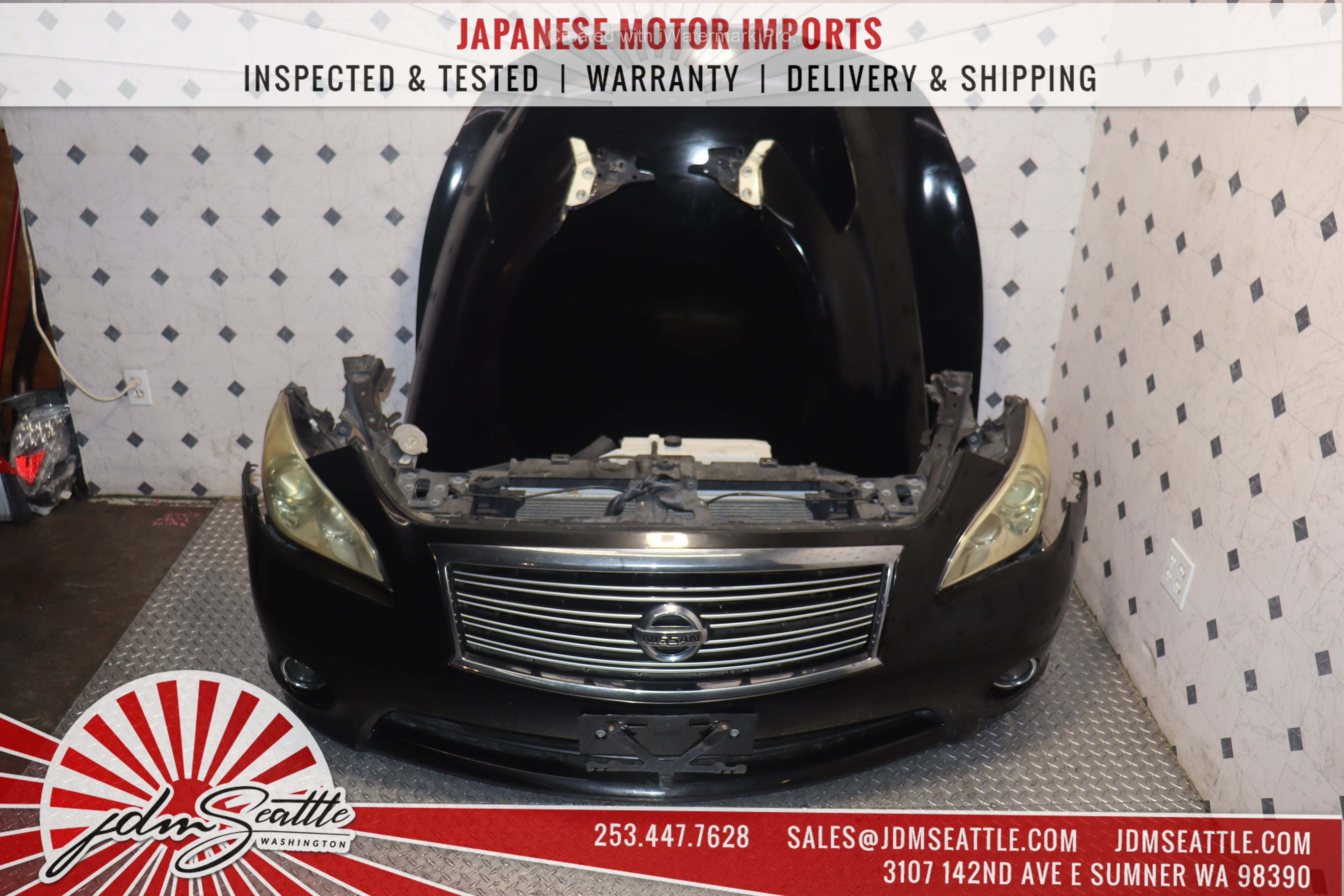 JDM Nissan Fuga 370GT / 2010-2013 Infiniti M37 Complete Front End Nose Cut Conversion Kit - Perfect for Car Restoration & Custom Build Projects