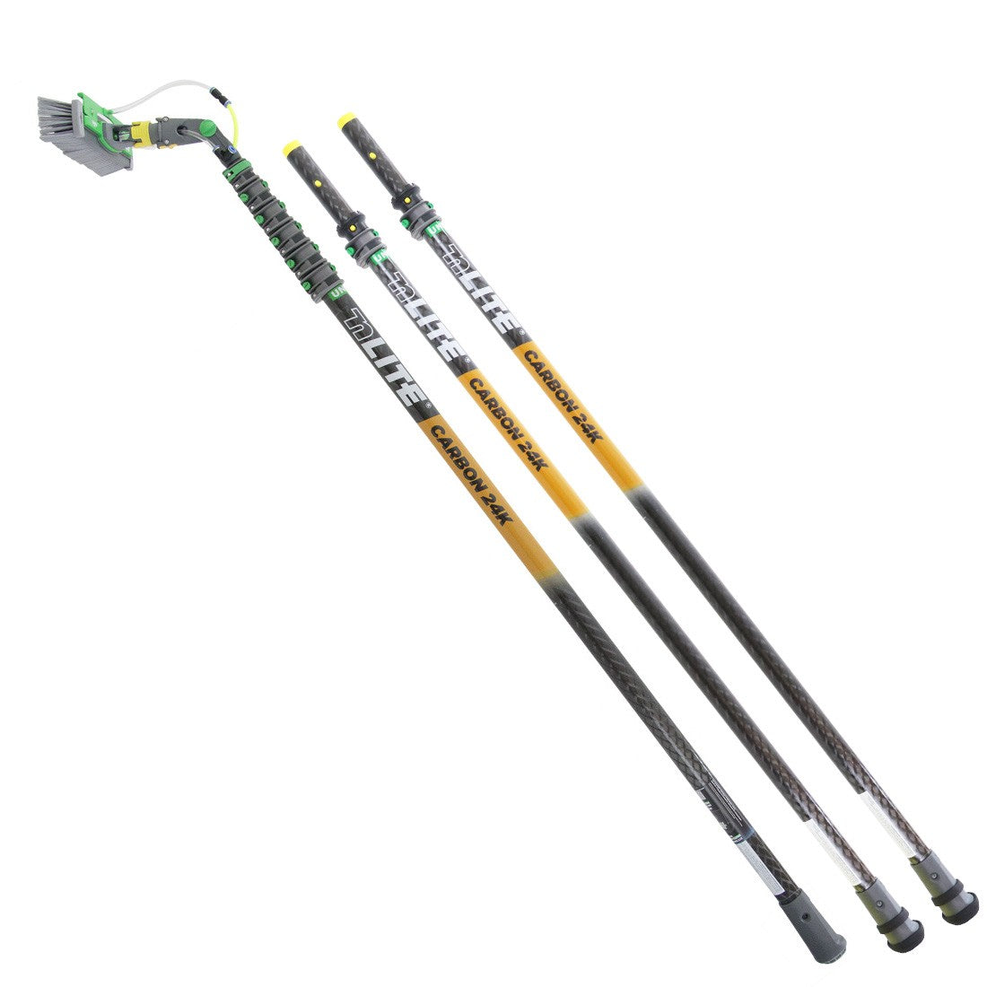 Unger nLite Carbon 24K Water Fed Pole - Lightweight Professional Window Cleaning Pole for High-Rise Buildings, Solar Panels & Hard-to-Reach Areas