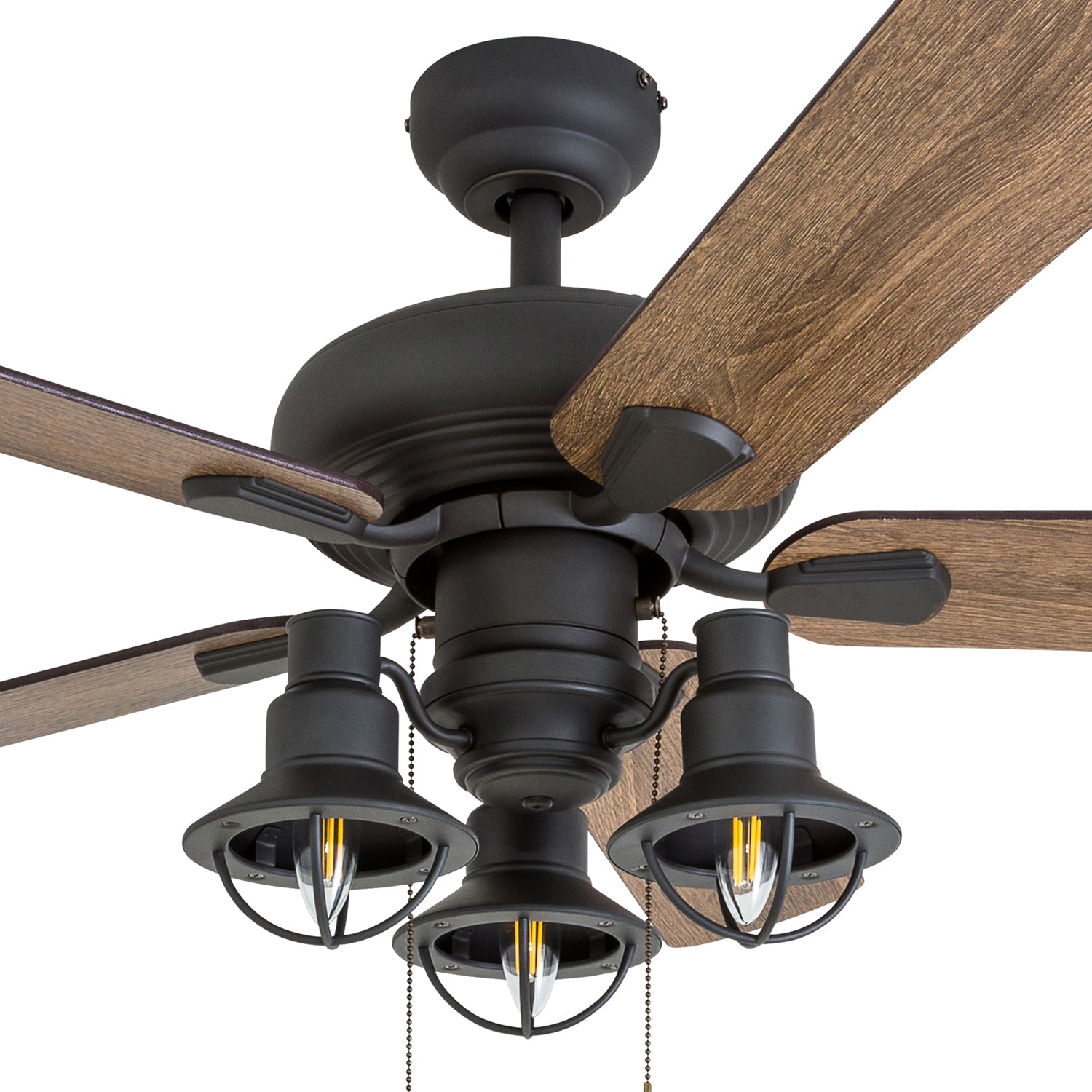 42 Inch Bronze Piercy Ceiling Fan with Pull Chain - Perfect for Living Room, Bedroom, and Outdoor Patio Cooling