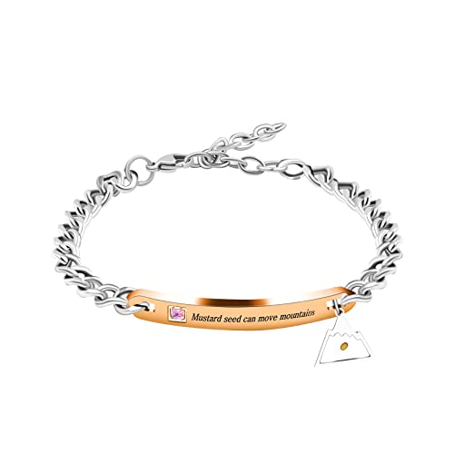 Pink CZ&rose gold plate-Triangle Seed