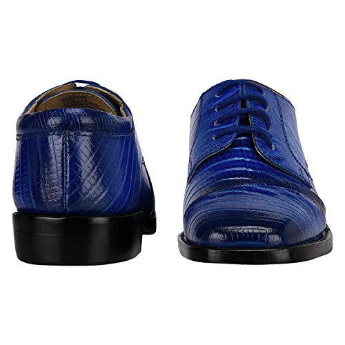 LIBERTYZENO Boys Lizard Print Genuine Leather Oxford Dress Shoes - Kids & Toddlers Lace-Up Formal Shoes for Easter, School, Church & Special Occasions