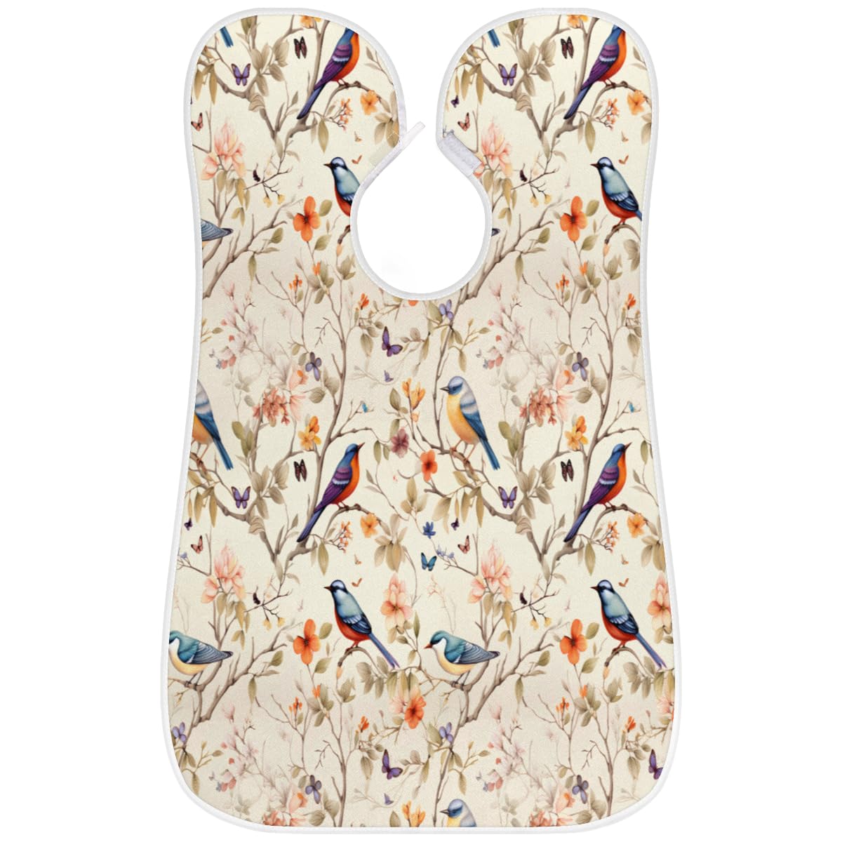 Men's Floral Bird Print Shaving Bib - Waterproof Beard Hair Catcher Apron for Grooming, Hair Dye & Makeup - Salon & Home Use Sink Protector - Perfect Gift for Barbers & Stylists