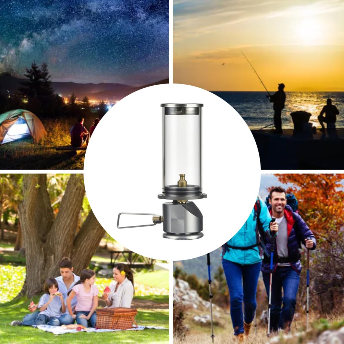 BRS-55 Portable Gas Camping Lantern - Outdoor Tent Light with Adjustable Brightness for Hiking, Backpacking & Emergency Use