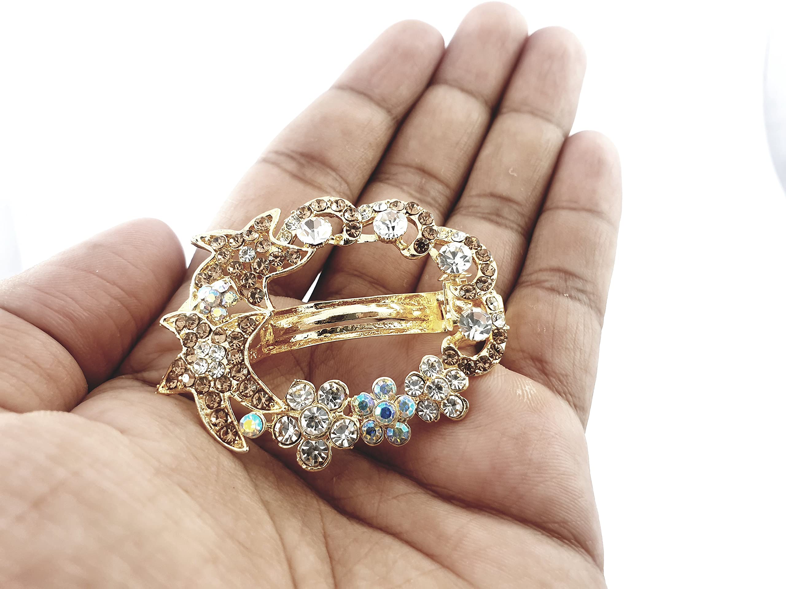 Dhavesai 2Pcs Diamond Hair Clips for Women - Elegant Butterfly Hair Accessories with Stone Details, Metal Hair Claw Clips for Women - Perfect for Weddings, Parties, and Everyday Styling