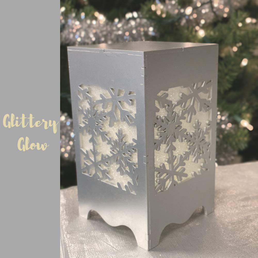 LED Lighted Snowflake Tabletop Christmas Candle Holder - Metallic Silver Finish with 5-Hour Timer | Perfect for Holiday Decor, Winter Centerpieces & Festive Home Accents