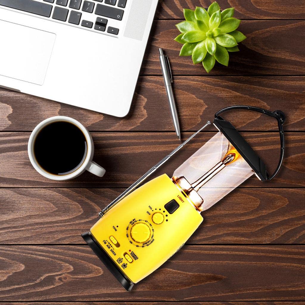 SAZ DEKOR Portable AM/FM Weather Emergency Radio with Solar & Hand Crank Power, LED Flashlight - Perfect for Camping, Hiking, Power Outages & Emergency Preparedness