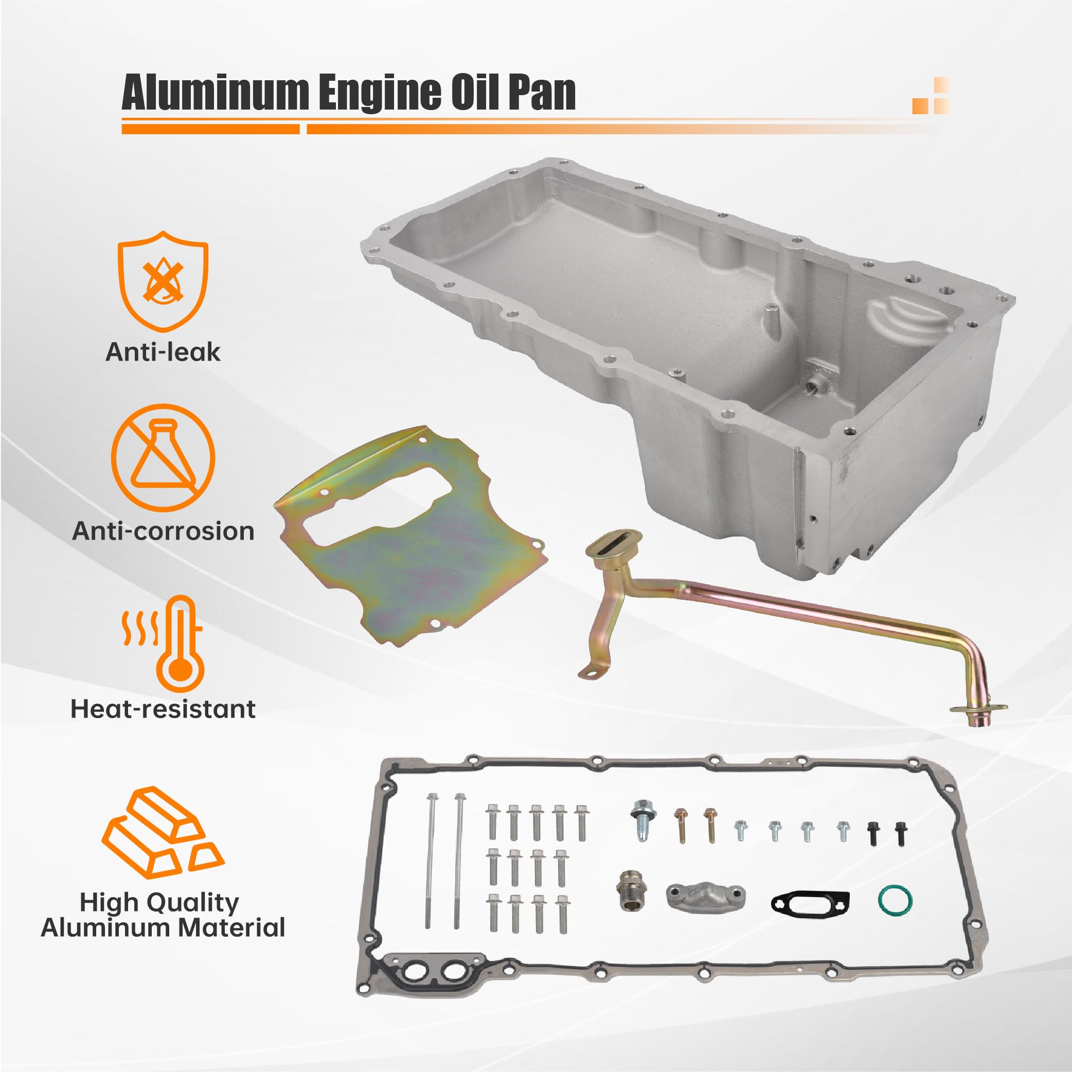 302-1 LS Swap Retrofit Aluminum Oil Pan Kit for 1955-1987 GM Muscle Cars & Trucks - Compatible with LS1, LS2, LS3, LS6, LSX Engines (4.8L, 5.3L, 5.7L, 6.0L, 6.2L) - Perfect for Classic Car Restoration & Performance Upgrades