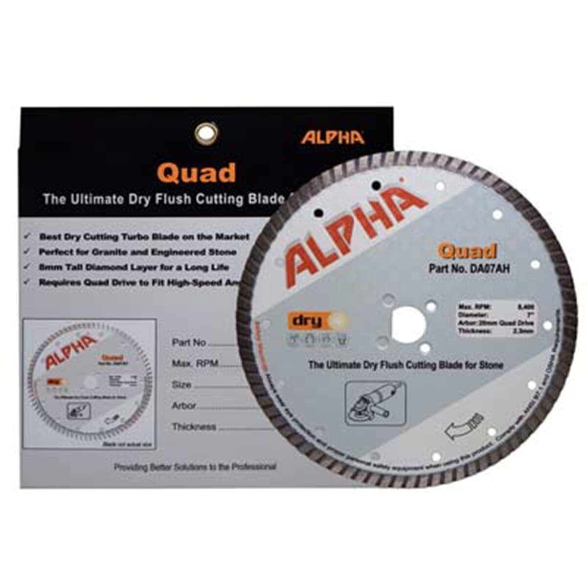 Alpha Quad Turbo Diamond Blade - Premium Cutting Tool for Tile, Concrete & Masonry - Perfect for DIY & Professional Construction Projects