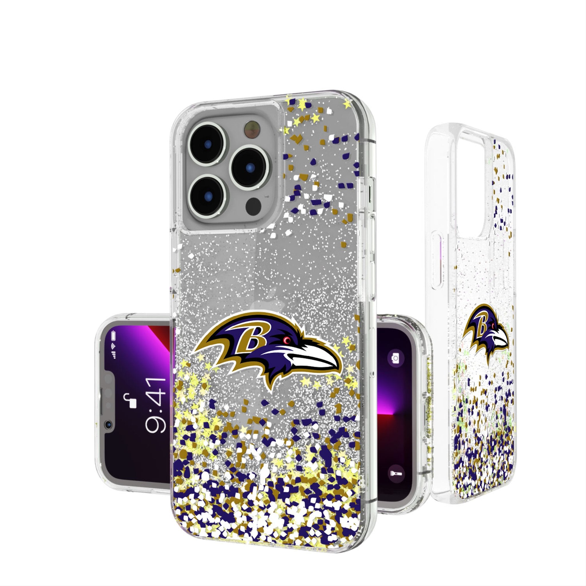 Baltimore Ravens Glitter Confetti Phone Case - Shockproof Protective Cover for iPhone & Samsung - Perfect for Game Day & Fan Events