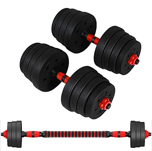 Click2Go Adjustable Dumbbell Barbell Set (88LB/66LB/44LB) - 2 in 1 Home Gym Equipment with Connecting Rod for Strength Training - Perfect for Men & Women - Ideal for Home Workouts, Weight Lifting & Full Body Exercise