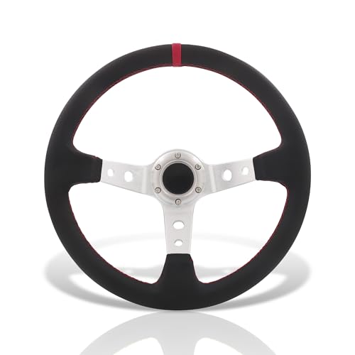 PVC Leather / Silver Center / Red Stitching