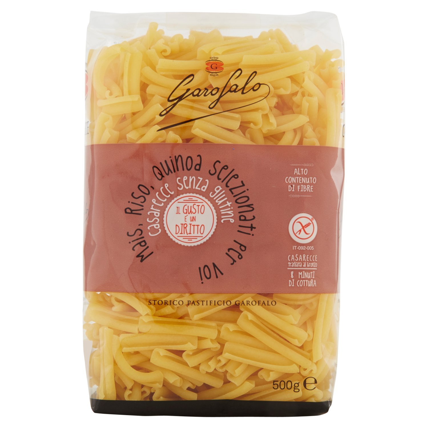 Garofalo Gluten Free Casarecce Pasta 500g - Authentic Italian Wheat-Free Pasta for Healthy Meals & Special Diets | Perfect for Celiac-Friendly Dinners, Vegan Recipes & Family Meals