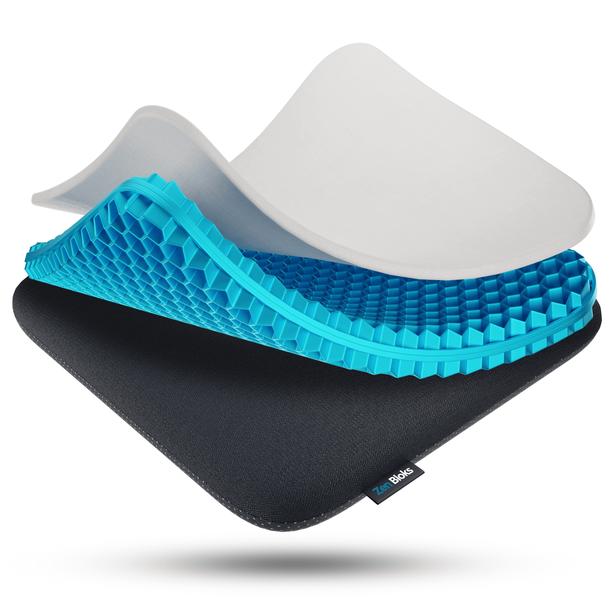 ZenBloks XL Gel Seat Cushion for Pressure Relief – Orthopedic Comfort for Office Chair, Car Seat & Wheelchair – Perfect for Long Sitting, Driving & Back Pain Relief