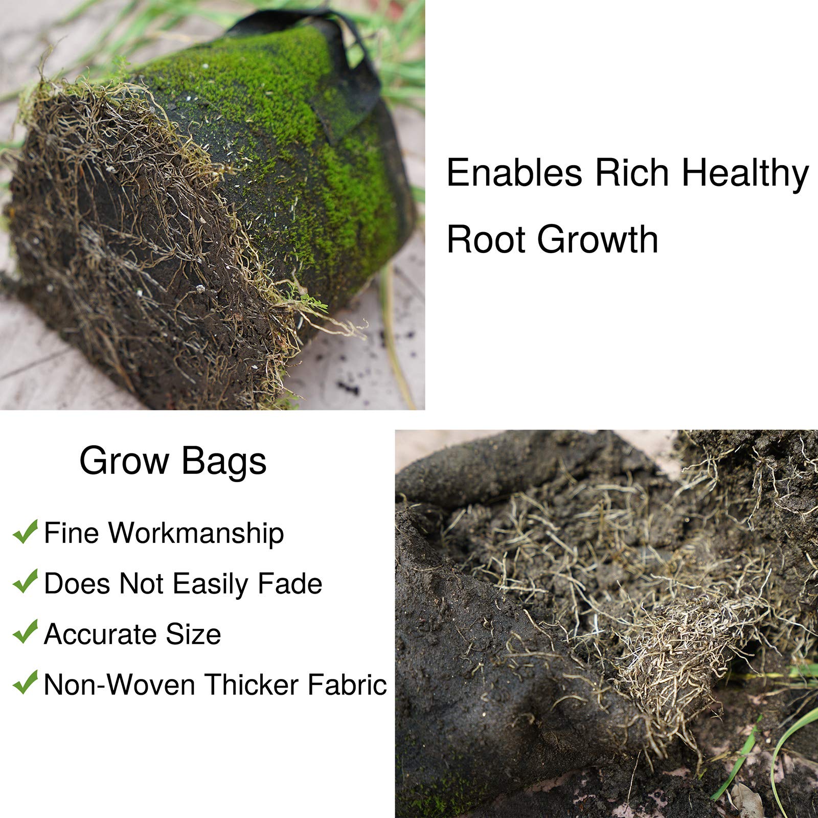 FiveSeasonStuff Heavy Duty 18 Gallon Grow Bags - 6 Pack Fabric Plant Pots for Vegetables, Fruits & Flowers | Ideal for Indoor/Outdoor Gardening, Urban Farming & Container Planting (Black)