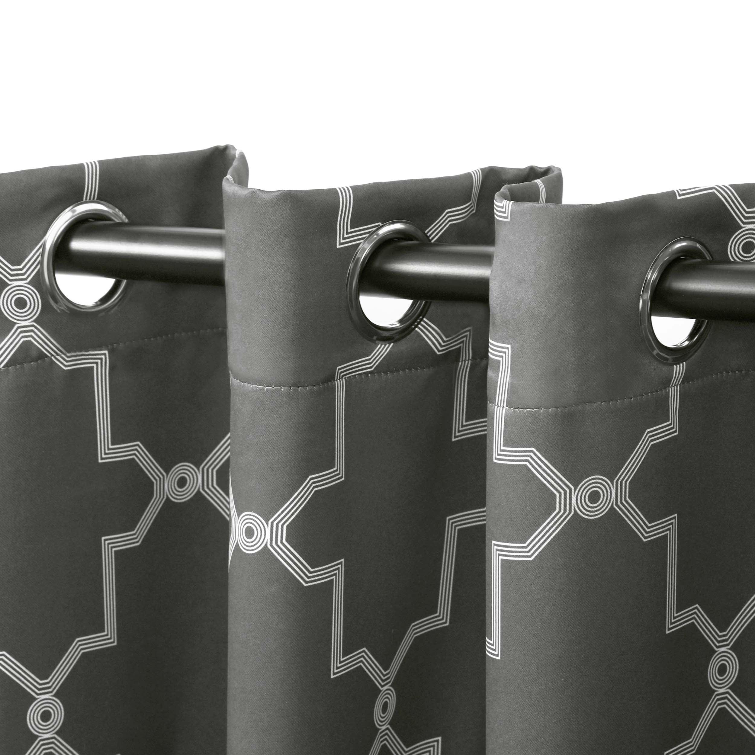 Imperial Trellis Grommet Blackout Curtain Panels Set - Room Darkening Window Drapes for Bedroom, Living Room & Home Theater