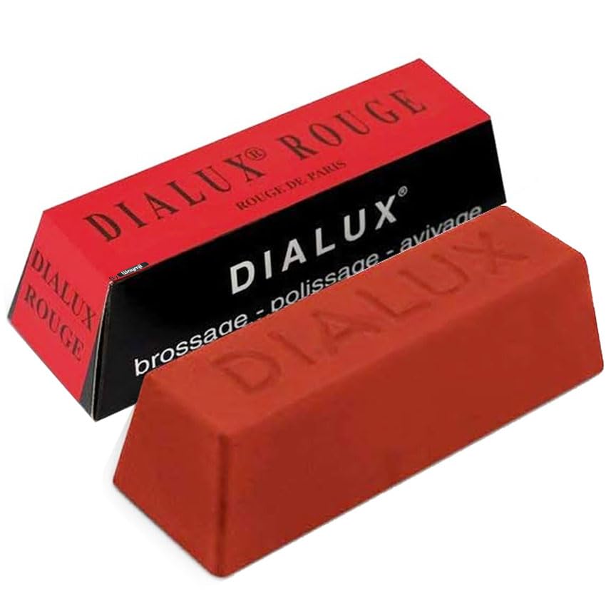Premium Red Dialux Jewelers Polishing Compound Rouge Bar - Professional Metal Polishing Wax for Jewelry, Silver, Gold & Watch Repair - Ideal for Bench Jewelers & DIY Metal Polishing Projects