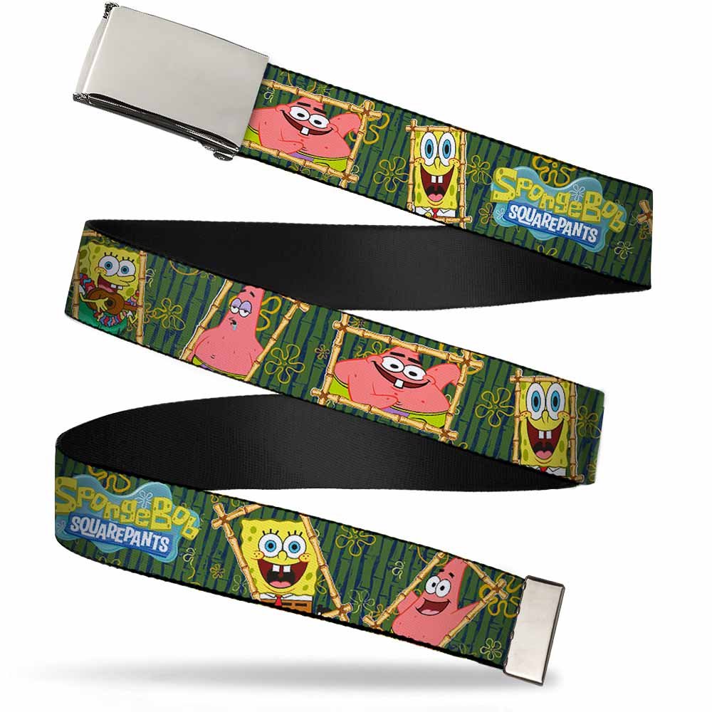 SpongeBob SquarePants Men's Casual Web Belt - Adjustable 1.25