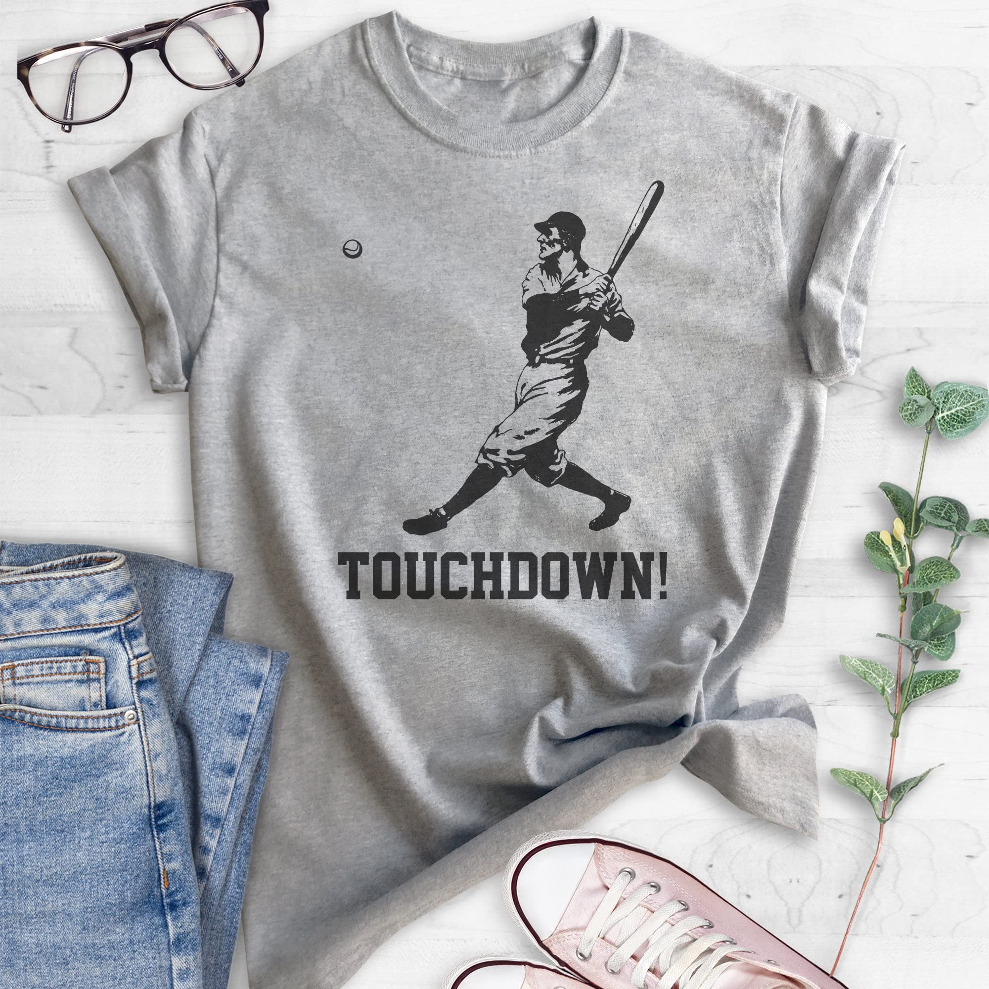 Funny Touchdown Shirt - Unisex Baseball & Football T-Shirt for Men & Women | Ironic Sports Tee for Game Day, Tailgating & Fan Parties