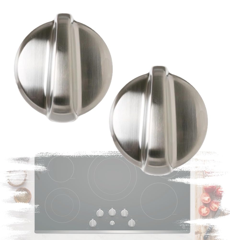 2PCS WB03T10271 GE Cooktop Surface Burner Control Knobs - ABS Replacement for AP3993517 PS1480779 1262300 - Compatible with JP356SM3SS JP656SD1SS JP356SM1SS JP356SM2SS JP356SM4SS JP346SM1SS JP346SM2SS - Perfect for GE Stove Knob Repair and Replacement