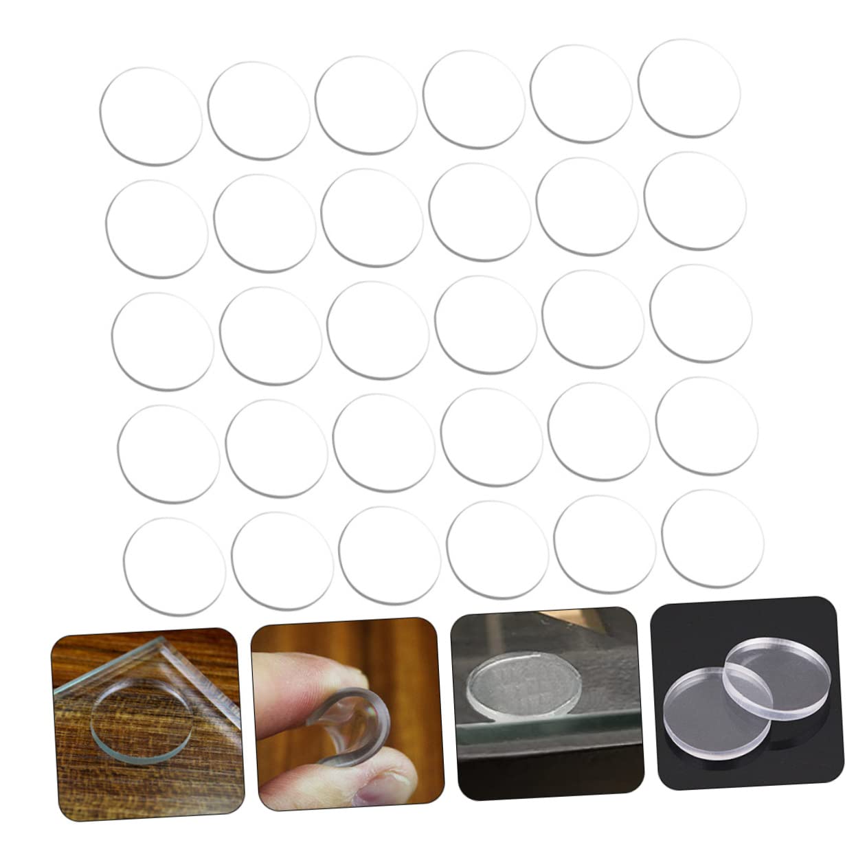 30-Piece Desk Chair Floor Protector Pads - Non-Slip Rubber Mat for Table & Chair Legs, Furniture Floor Protectors for Hardwood & Tile Floors - Home & Office Use