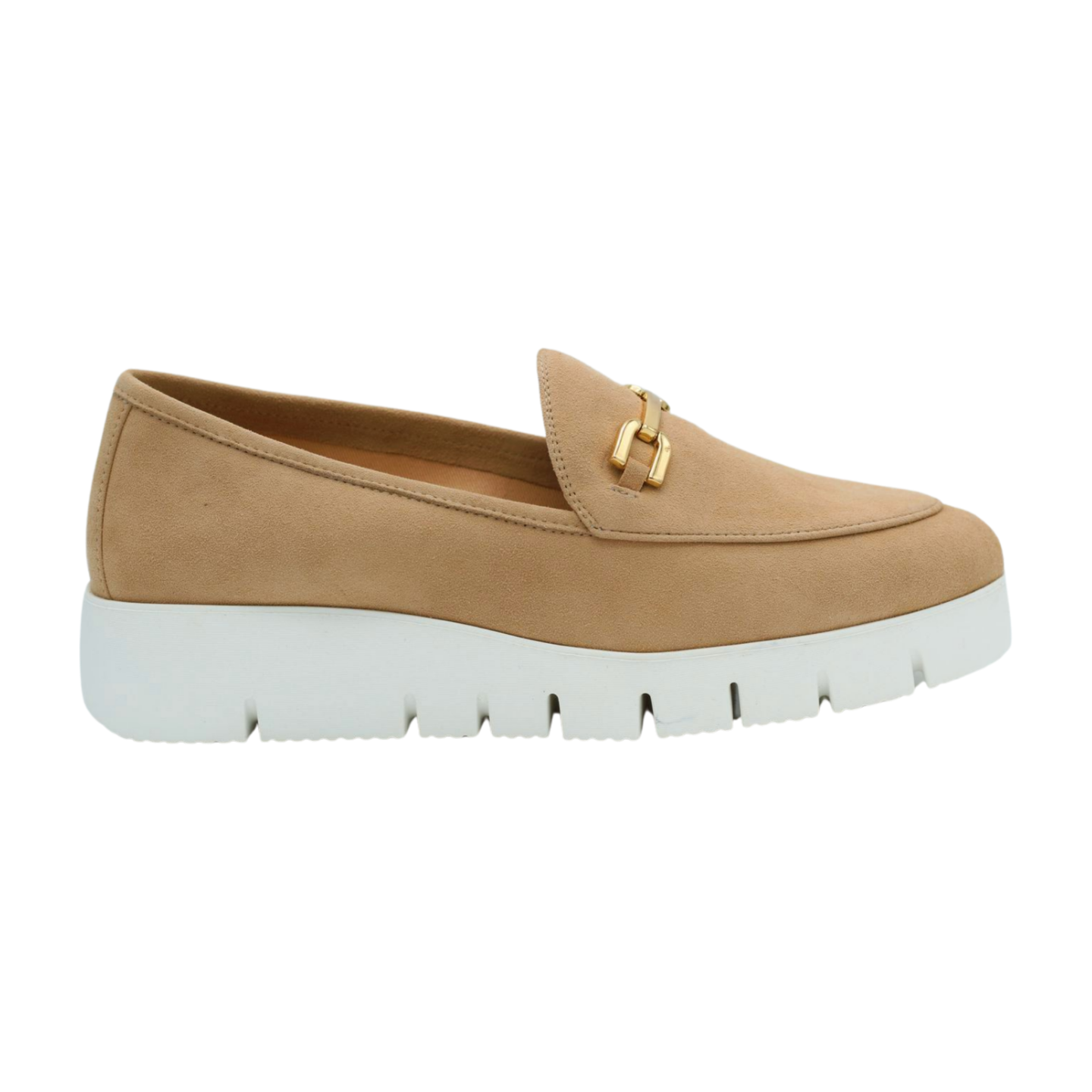 UNISA Women's Camel Suede Wedge Loafers - Comfortable Slip-On Shoes for Casual & Office Wear | Perfect for Work, Travel & Everyday Outfits